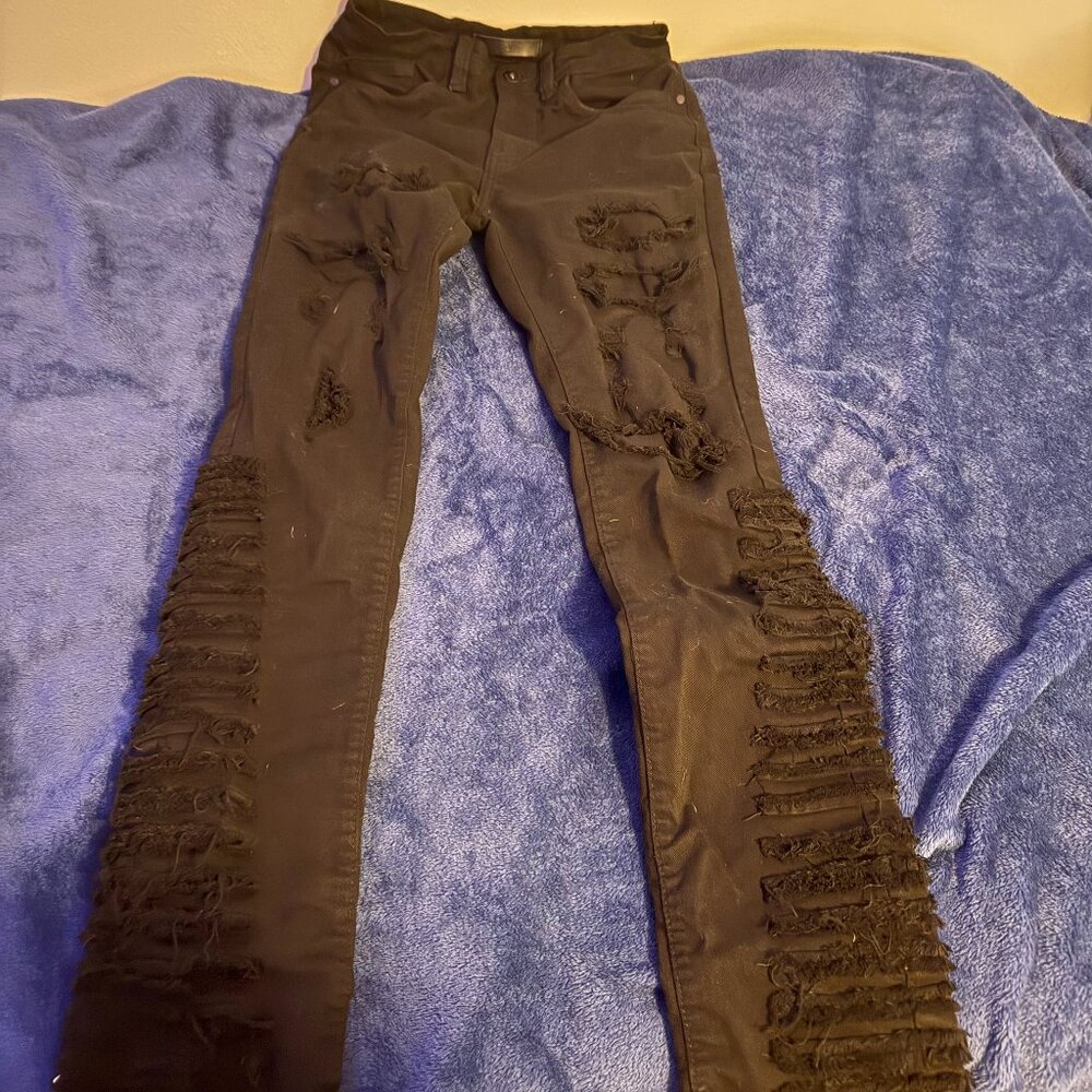 28-30 size Mens Black Ripped Skinny Jeans